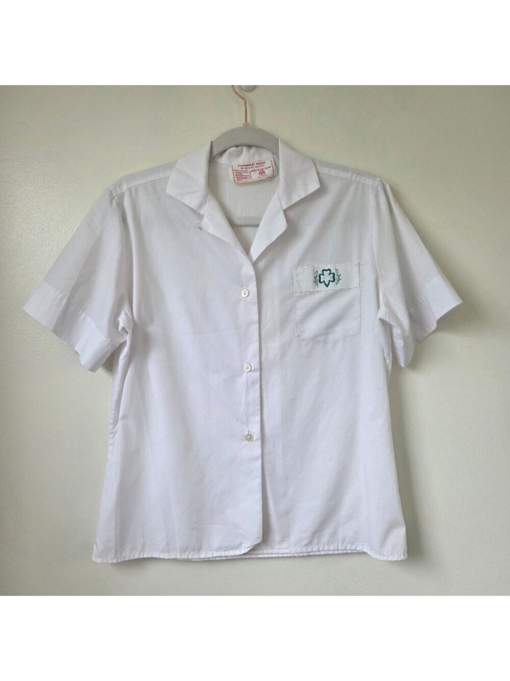 Vintage 1960s Girl Scout Cadette Uniform Blouse Shirt Women's Med